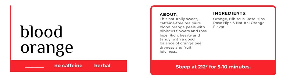 Blood Orange label, front and back